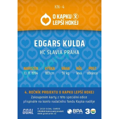 2022/23 Goal cards Chance Liga O kapku lepší hokej #KN-04 Edgars Kulda