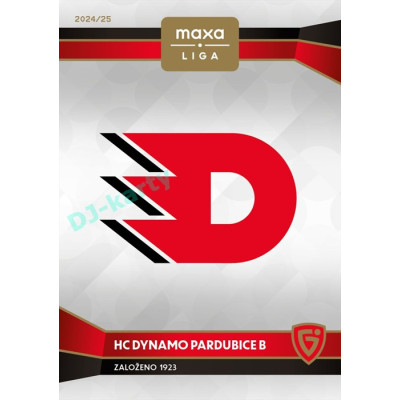 2024/25 Goal Cards Maxa liga 1. série #C-10 HC Dynamo Pardubice B Club Logo