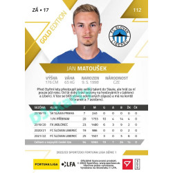 2022/23 Sportzoo Fortuna Liga 1. série #112 Jan Matoušek Gold xx/99