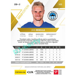 2022/23 Sportzoo Fortuna Liga 1. série #105 Jan Mikula Gold xx/99