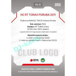2023/24 Goal cards Chance Liga 1. série #CL-05 HC RT TORAX PORUBA 2011 Club Logo