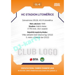 2023/24 Goal cards Chance Liga 1. série #CL-06 HC STADION LITOMĚŘICE Club Logo