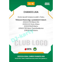 2023/24 Goal cards Chance Liga 1. série #CL-15 CHANCE LIGA Club Logo