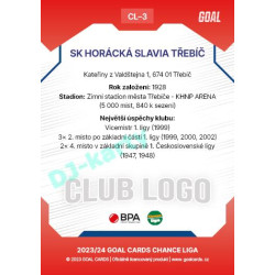 2023/24 Goal cards Chance Liga 1. série #CL-03 SK HORÁCKÁ SLAVIA TŘEBÍČ Club Logo