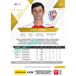 2022/23 Sportzoo Fortuna Liga 1. série #136 Kamil Vacek Gold xx/99