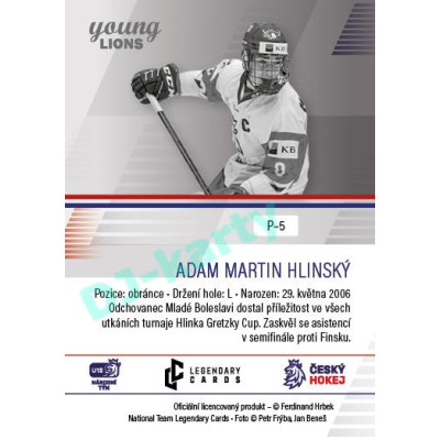 2023/24 Legendary Cards Hlinka Gretzky Cup Young Lions #P-05 Adam Martin Hlinský Portréty