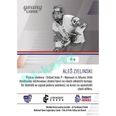 2023/24 Legendary Cards Hlinka Gretzky Cup Young Lions #P-09 Aleš Zielinski Portréty