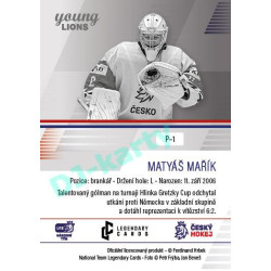 2023/24 Legendary Cards Hlinka Gretzky Cup Young Lions #P-01 Matyáš Mařík Portréty