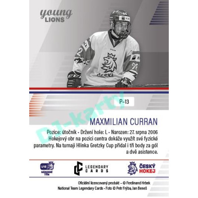 2023/24 Legendary Cards Hlinka Gretzky Cup Young Lions #P-13 Maxmilián Curran Portréty
