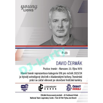 2023/24 Legendary Cards Hlinka Gretzky Cup Young Lions #P-23 David Čermák Portréty