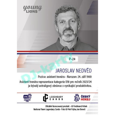 2023/24 Legendary Cards Hlinka Gretzky Cup Young Lions #P-24 Jaroslav Nedvěd Portréty