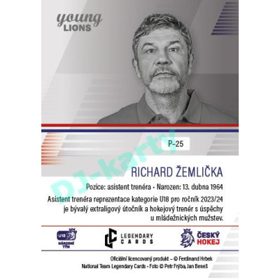 2023/24 Legendary Cards Hlinka Gretzky Cup Young Lions #P-25 Richard Žemlička Portréty