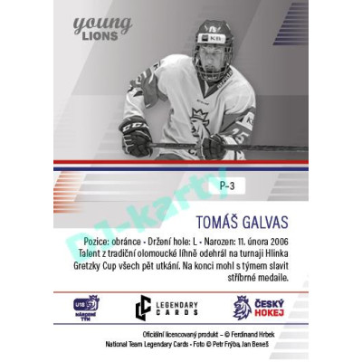 2023/24 Legendary Cards Hlinka Gretzky Cup Young Lions #P-03 Tomáš Galvas Portréty