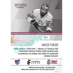 2023/24 Legendary Cards Hlinka Gretzky Cup Young Lions #P-04 Jakub Fibigr Portréty