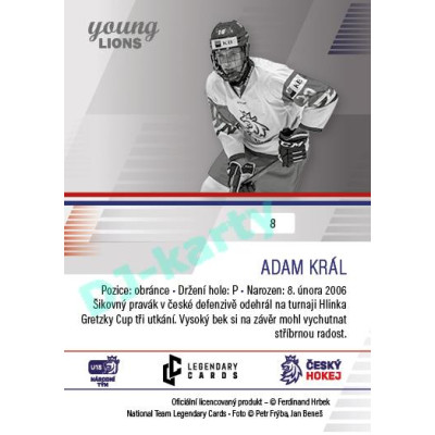 2023/24 Legendary Cards Hlinka Gretzky Cup Young Lions #08 Adam Král