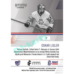 2023/24 Legendary Cards Hlinka Gretzky Cup Young Lions #17 Oskar Lisler