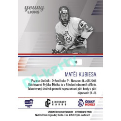 2023/24 Legendary Cards Hlinka Gretzky Cup Young Lions #18 Matěj Kubiesa
