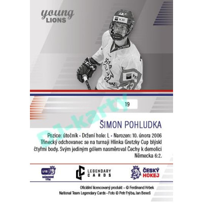 2023/24 Legendary Cards Hlinka Gretzky Cup Young Lions #19 Simon Pohludka