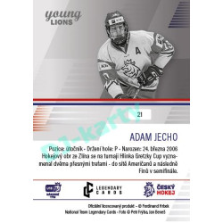 2023/24 Legendary Cards Hlinka Gretzky Cup Young Lions #21 Adam Jecho