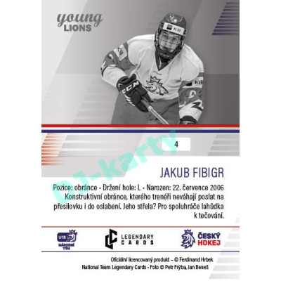 2023/24 Legendary Cards Hlinka Gretzky Cup Young Lions #04 Jakub Fibigr