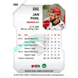 2023/24 Goal cards Chance Liga 2. série #250 Jan Pohl