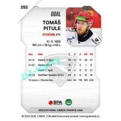 2023/24 Goal cards Chance Liga 2. série #252 Tomáš Pitule