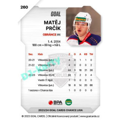 2023/24 Goal cards Chance Liga 2. série #260 Matěj Prčík