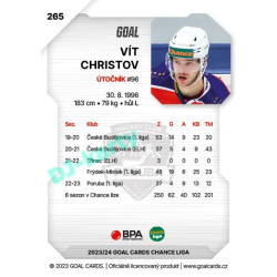 2023/24 Goal cards Chance Liga 2. série #265 Vít Christov