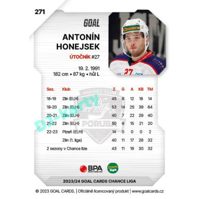 2023/24 Goal cards Chance Liga 2. série #271 Andonín Honejsek