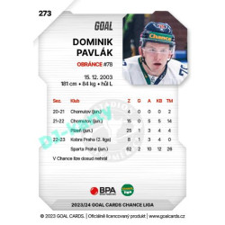 2023/24 Goal cards Chance Liga 2. série #273 Dominik Pavlák
