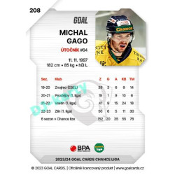 2023/24 Goal cards Chance Liga 2. série #208 Michal Gago