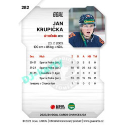2023/24 Goal cards Chance Liga 2. série #282 Jan Krupička