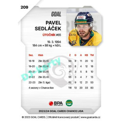 2023/24 Goal cards Chance Liga 2. série #209 Pavel Sedláček