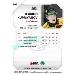 2023/24 Goal cards Chance Liga 2. série #295 Ilarion Kupriyanov