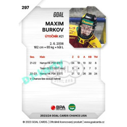 2023/24 Goal cards Chance Liga 2. série #297 Maxim Burkov