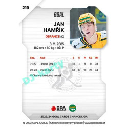 2023/24 Goal cards Chance Liga 2. série #219 Jan Hamřík