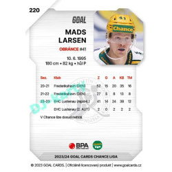 2023/24 Goal cards Chance Liga 2. série #220 Mads Larsen