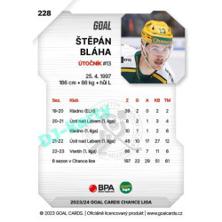 2023/24 Goal cards Chance Liga 2. série #228 Štěpán Bláha