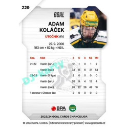 2023/24 Goal cards Chance Liga 2. série #229 Adam Koláček