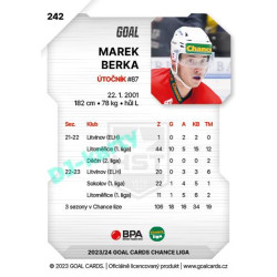 2023/24 Goal cards Chance Liga 2. série #242 Marek Berka