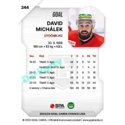 2023/24 Goal cards Chance Liga 2. série #244 David Michálek