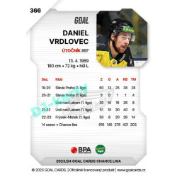2023/24 Goal cards Chance Liga 2. série #366 Daniel Vrdlovec