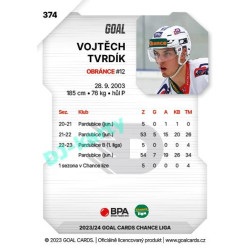 2023/24 Goal cards Chance Liga 2. série #374 Vojtěch Tvrdík