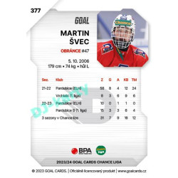 2023/24 Goal cards Chance Liga 2. série #377 Martin Švec