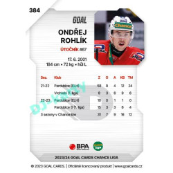 2023/24 Goal cards Chance Liga 2. série #384 Ondřej Rohlík
