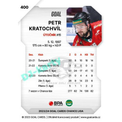 2023/24 Goal cards Chance Liga 2. série #400 Petr Kratochvíl