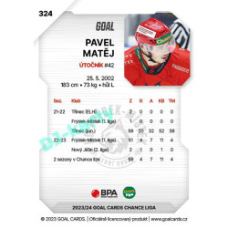 2023/24 Goal cards Chance Liga 2. série #324 Pavel Matěj