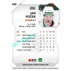 2023/24 Goal cards Chance Liga 2. série #340 Jan Půček
