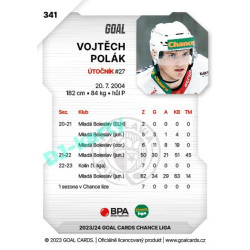 2023/24 Goal cards Chance Liga 2. série #341 Vojtěch Polák