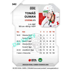 2023/24 Goal cards Chance Liga 2. série #342 Tomáš Guman